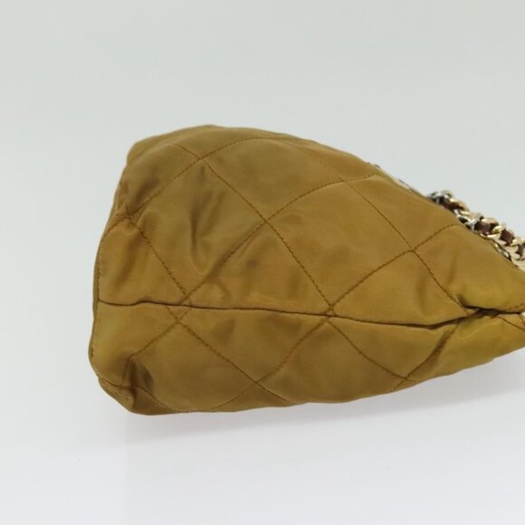 PRADA Chain Shoulder Bag Nylon Brown Silver Auth - Picture 5 of 16